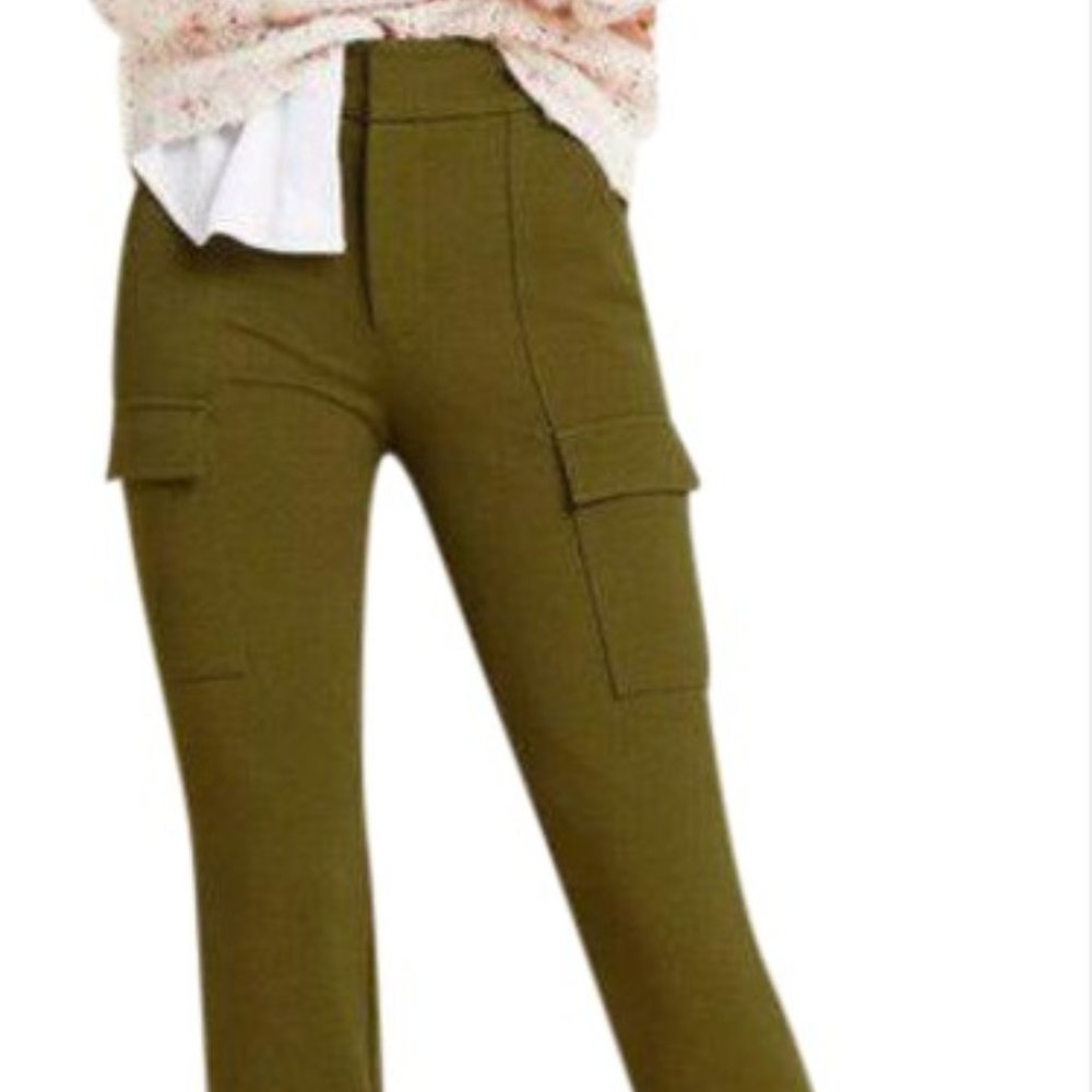 Anthropologie Essential Slim Cargo Pants in Moss